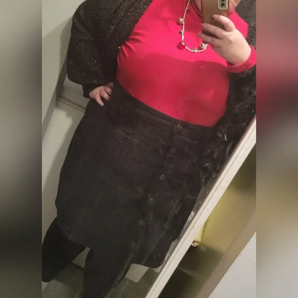 Penningtons Black Corduroy  Skirt - Picture 7 of 7